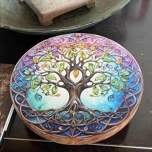 Round Decorative Tree of Life Meditation Table